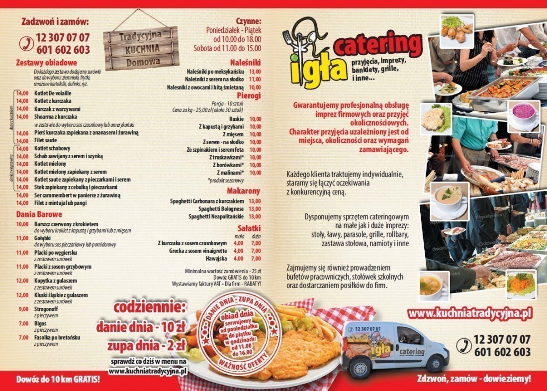 Bajka Kazimierza Wielka Menu Pizza Tradycyjna Kuchnia Domowa IGŁA, Swoszowice, Kraków - GdzieZjesc.info